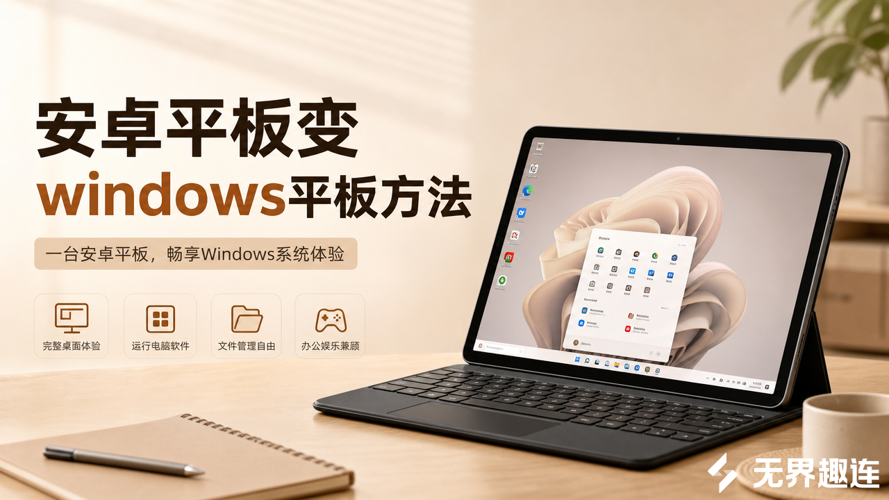 安卓平板变windows平板方法 安卓平板变身电脑教程_封面图
