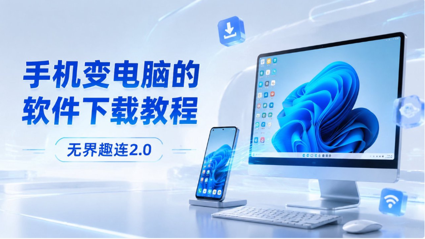 手机变电脑的软件下载教程 手机控制电脑推荐用无界趣连2.0_封面图
