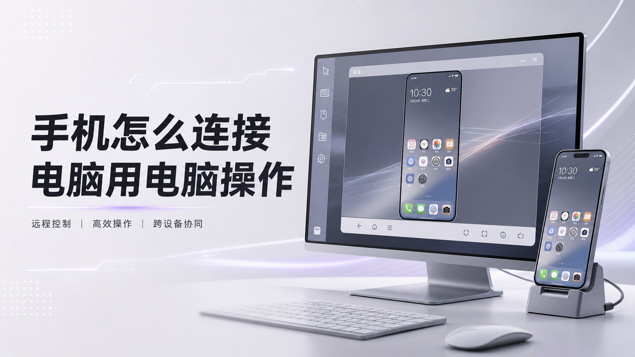 手机怎么连接电脑用电脑操作 手机怎样连接电脑_封面图