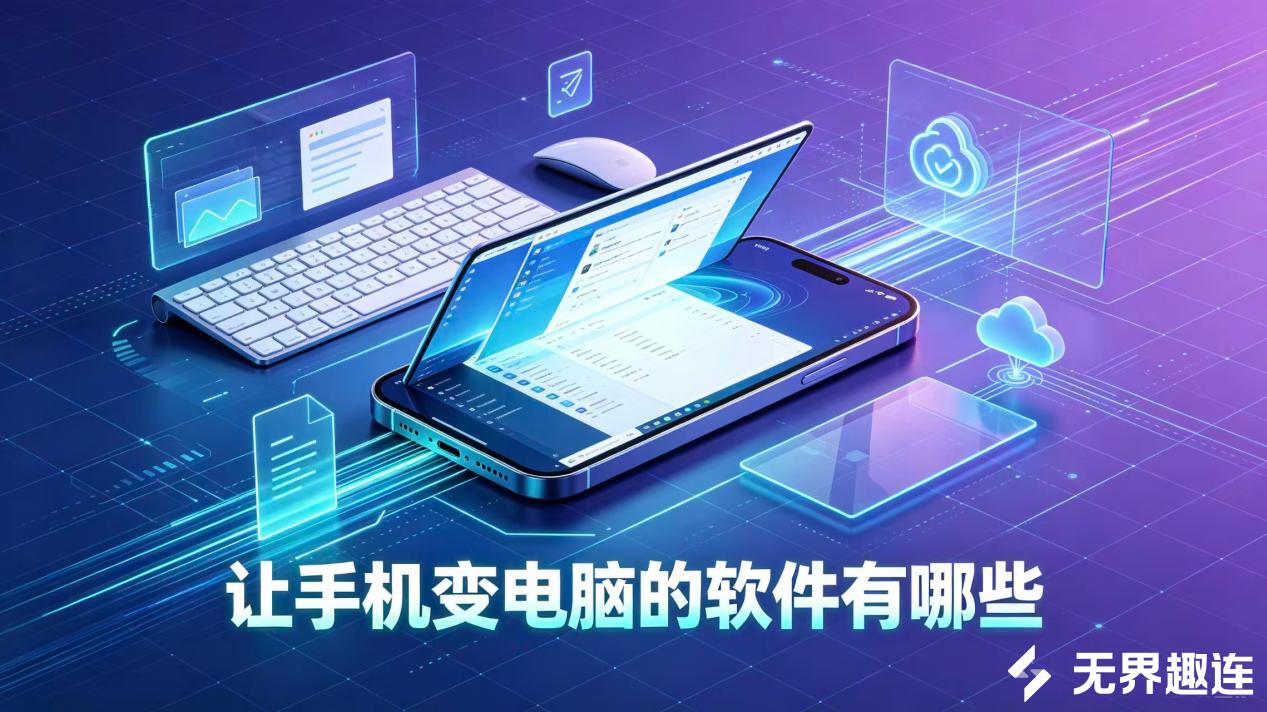 让手机变电脑的软件有哪些 让手机变电脑的软件推荐无界趣连_封面图