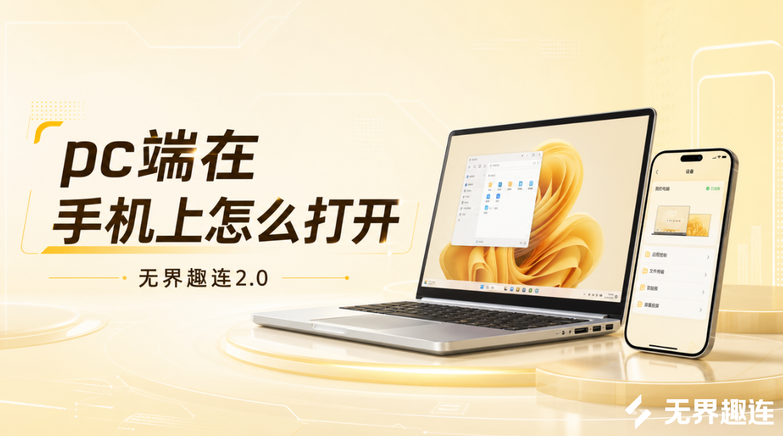 pc端在手机上怎么打开 手机控制电脑推荐用无界趣连2.0_封面图
